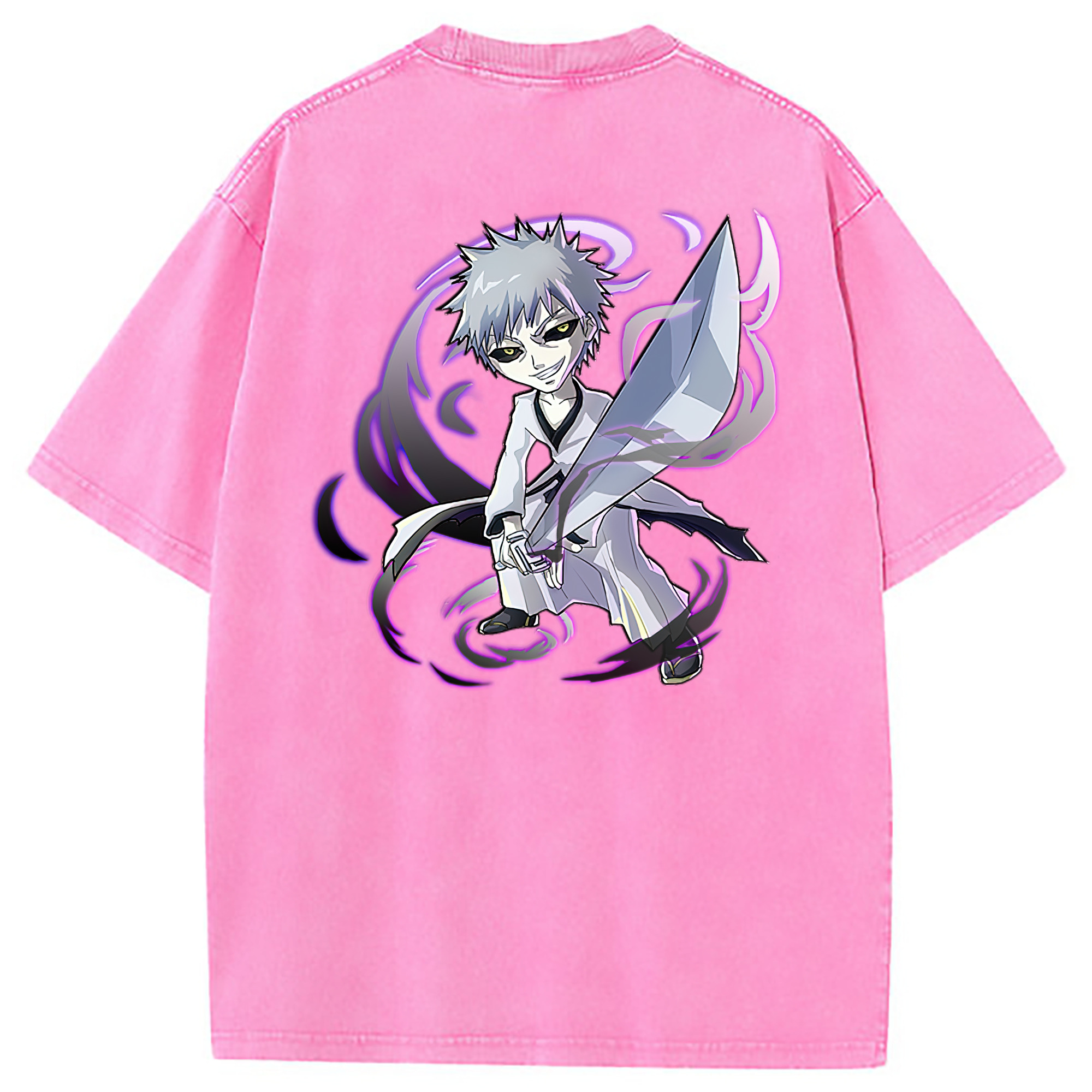（画像用） ブリーチ 黒崎一護（くろさき いちご）BLEACH Kurosaki Ichigo 綿100% ヴィンテージ風 半袖Tシャツ（背面プリント）